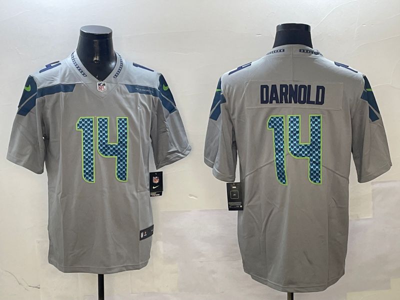 Men Seattle Seahawks #14 Metcalf Grey Second generation 2025 Nike Limited NFL Jersey style 1
